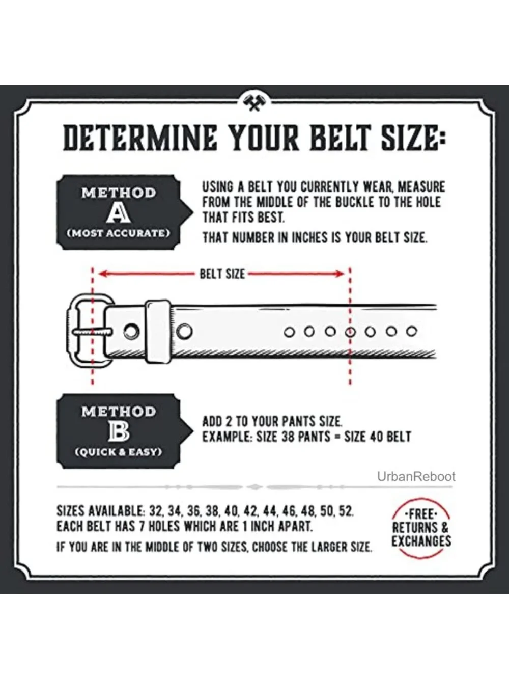 Men's Full Grain Leather Belt - 1.5
